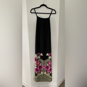 Rip curl maxi spaghetti strap tropical long dress beach floral print XS
